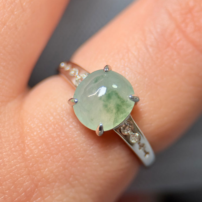 Misty Garden – Icy Piao Hua Jadeite Ring (S925 Silver)