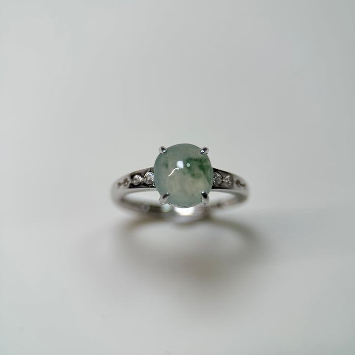 Misty Garden – Icy Piao Hua Jadeite Ring (S925 Silver)