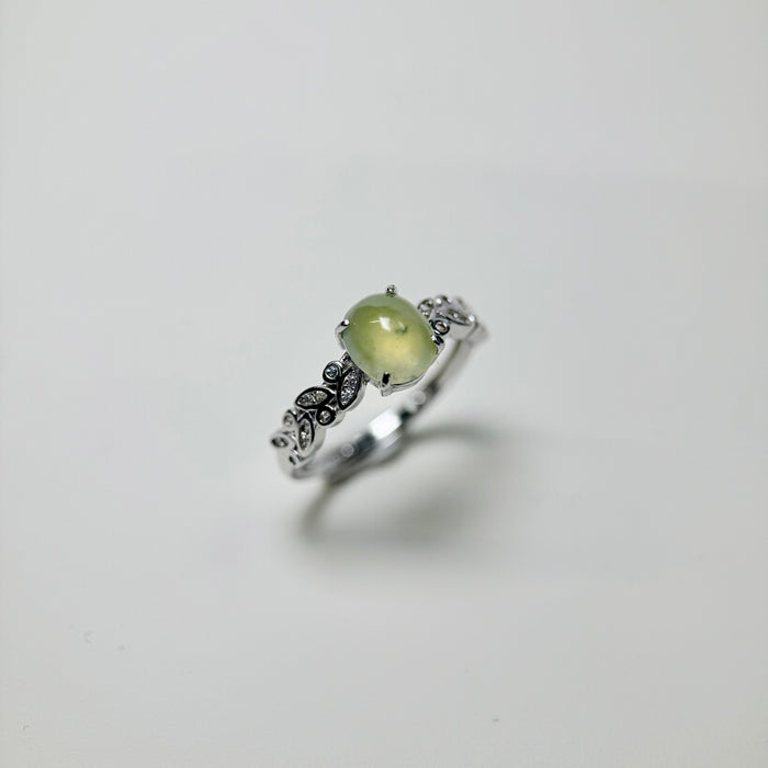 Lemon Glow – Golden Spring Jadeite Ring (S925 Silver)
