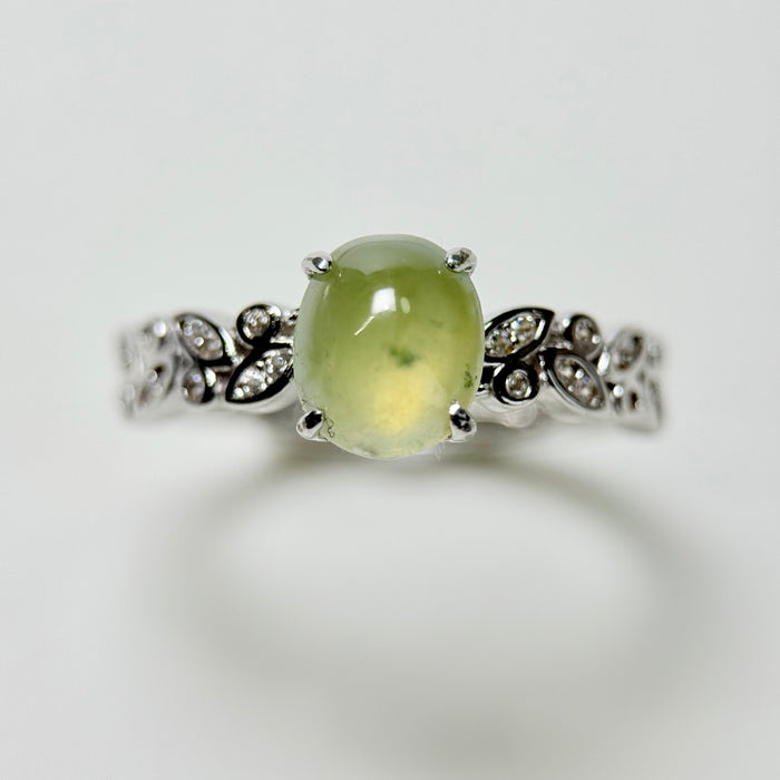 Lemon Glow – Golden Spring Jadeite Ring (S925 Silver)