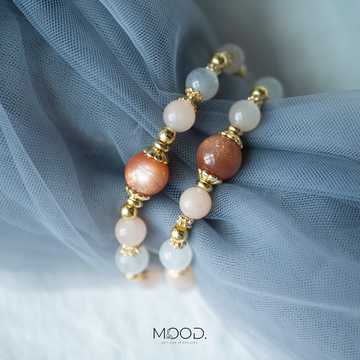 Bellini | High grade sunstone, moonstone and morganite bracelet