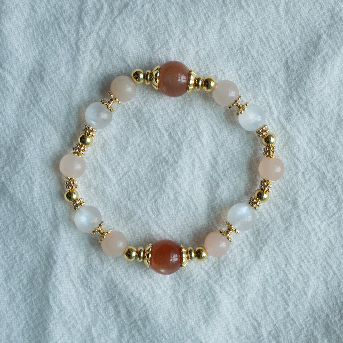 Bellini | High grade sunstone, moonstone and morganite bracelet