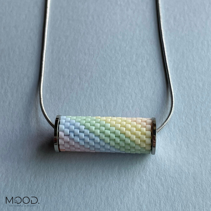 Pastel Rainbow Beaded Pendant