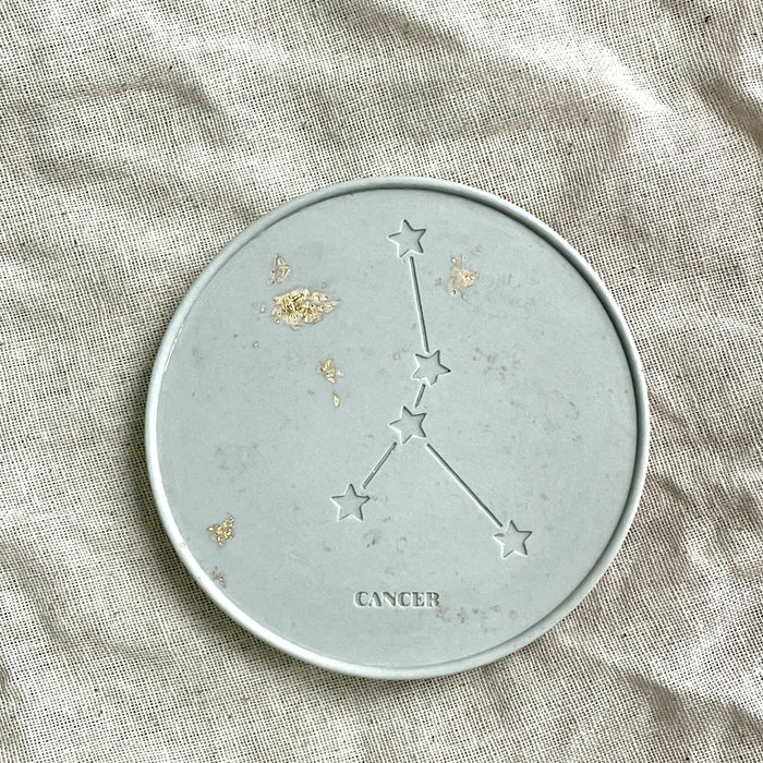 Gold flakes Horoscope Coaster (Grey)