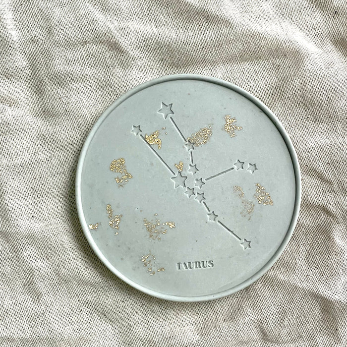 Gold flakes Horoscope Coaster (Grey)