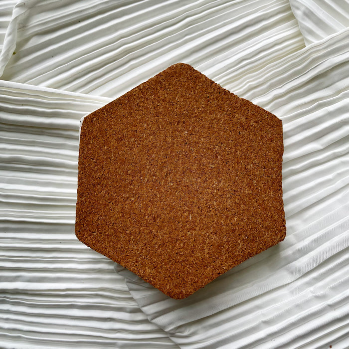 Hexagon crushed glass coaster (Natural)