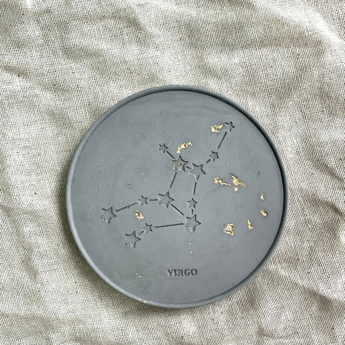 Gold flakes Horoscope Coaster (Grey)