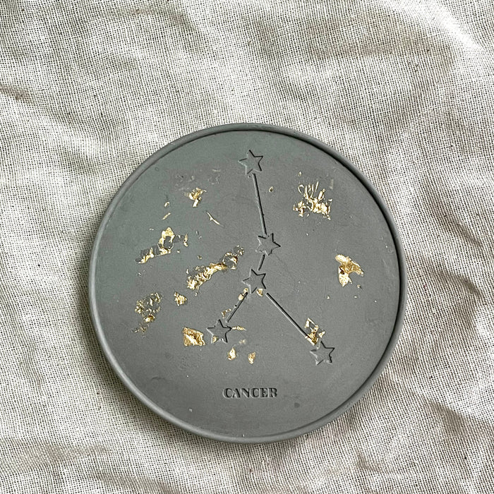 Gold flakes Horoscope Coaster (Grey)